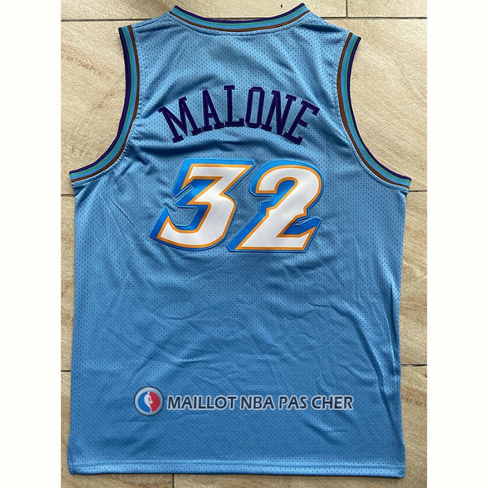 Maillot Utah Jazz Karl Malone NO 32 Mitchell & Ness 1996-97 Bleu